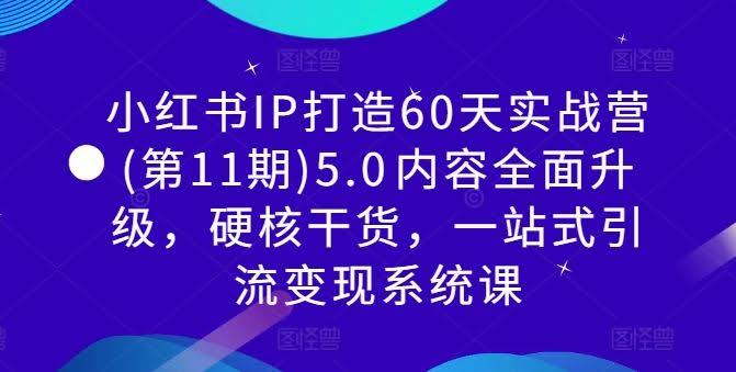 小红书IP打造60天实战营5.0​内容全面升级，硬核干货，一站式引流变现系统课